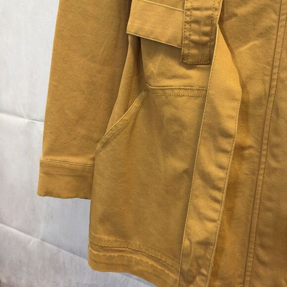 Market & Spruce Mustard Utility Jacket Women’s Large Cotton Stretch Pockets - Picture 10 of 13